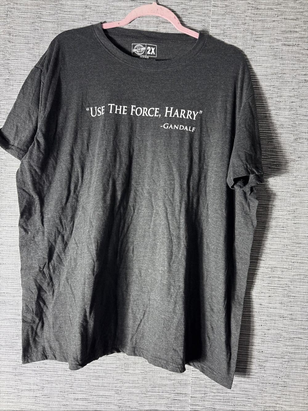 Crazy Dog “Use The Force, Harry” T-Shirt Tee, Grey, XXL 2XL